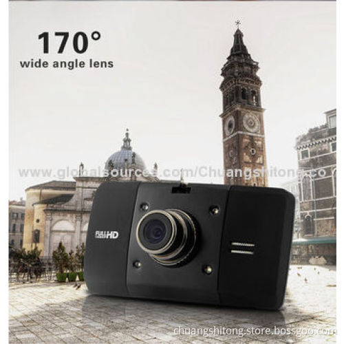 Car camera recorder, black color, H.264 with NTK96650, Novatek 170-degree wide angle